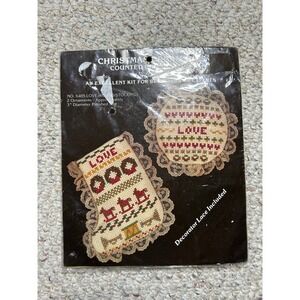 Christmas Ornaments Counted Cross Stitch Kit Nicole Creations Love Stocking 1986
